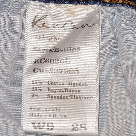 KanCan Distressed Cuffed Hem Jean Shorts Stretch Size W9 28 Blue Casual Denim - Picture 5 of 7